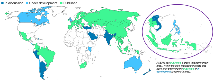 Green taxonomies across the globe